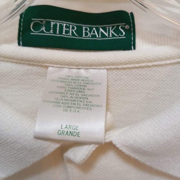 Florida THE VILLAGES Polo Club Shirt SZ L Vintage 90s White Short Sleeve Crest - Picture 6 of 7